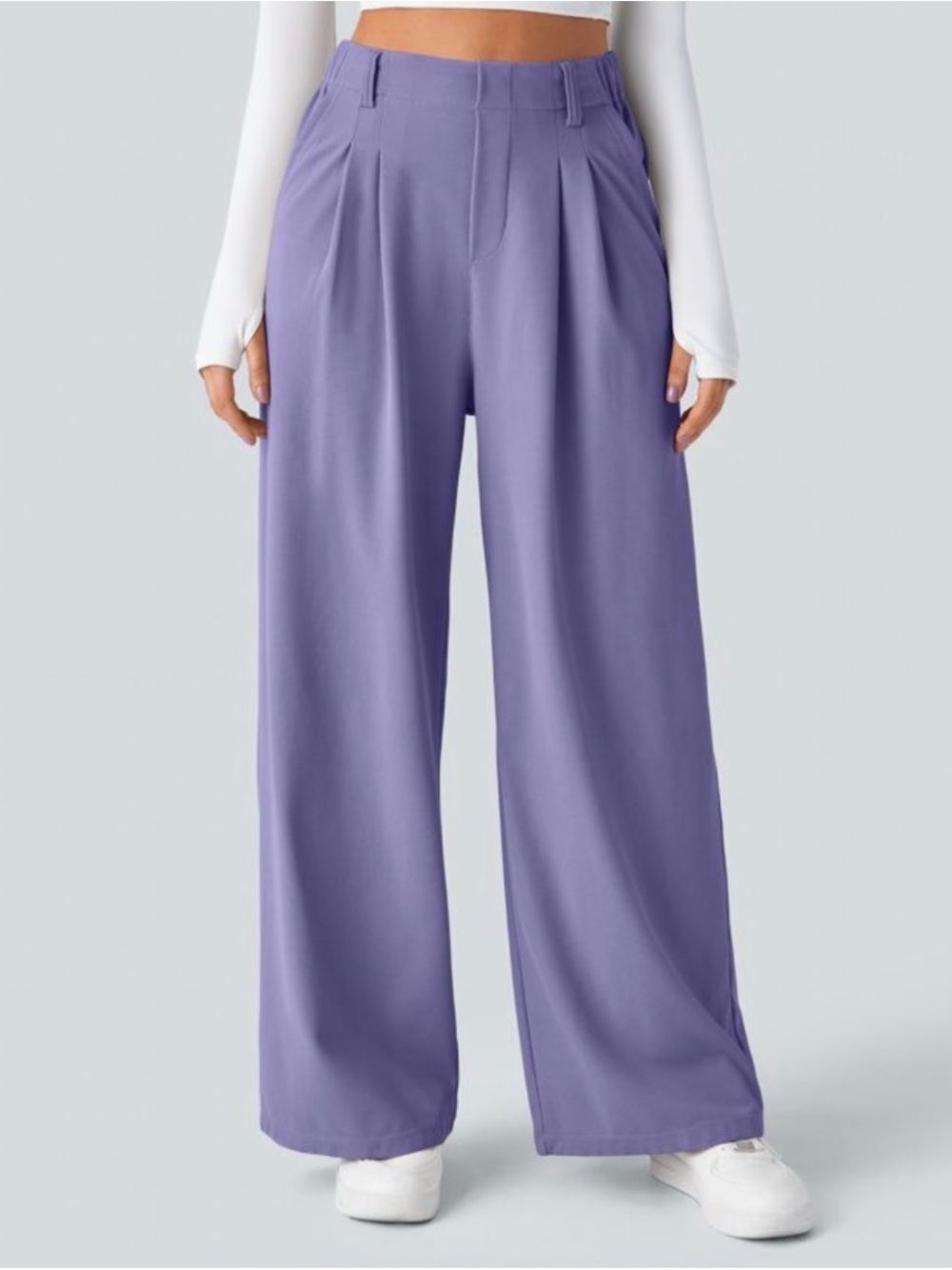 HALARA Lavender Wide-Leg High-Waist Trousers